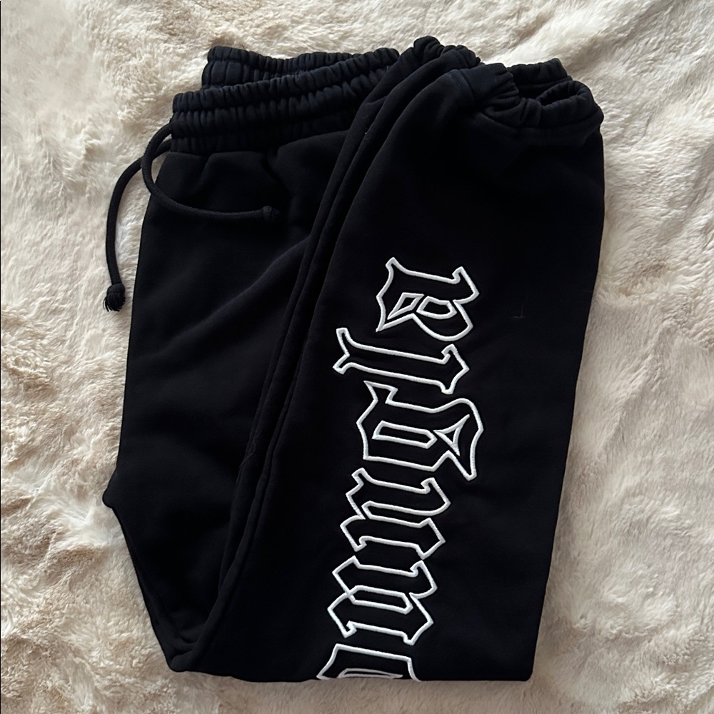 YoungLA Black Sweatpants with White Logo